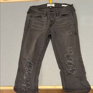 Frame Denim Women's Black Distressed Skinny Jeans